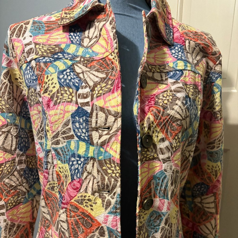 Multicolor Floral Leaf Print Women's Blazer Jacket